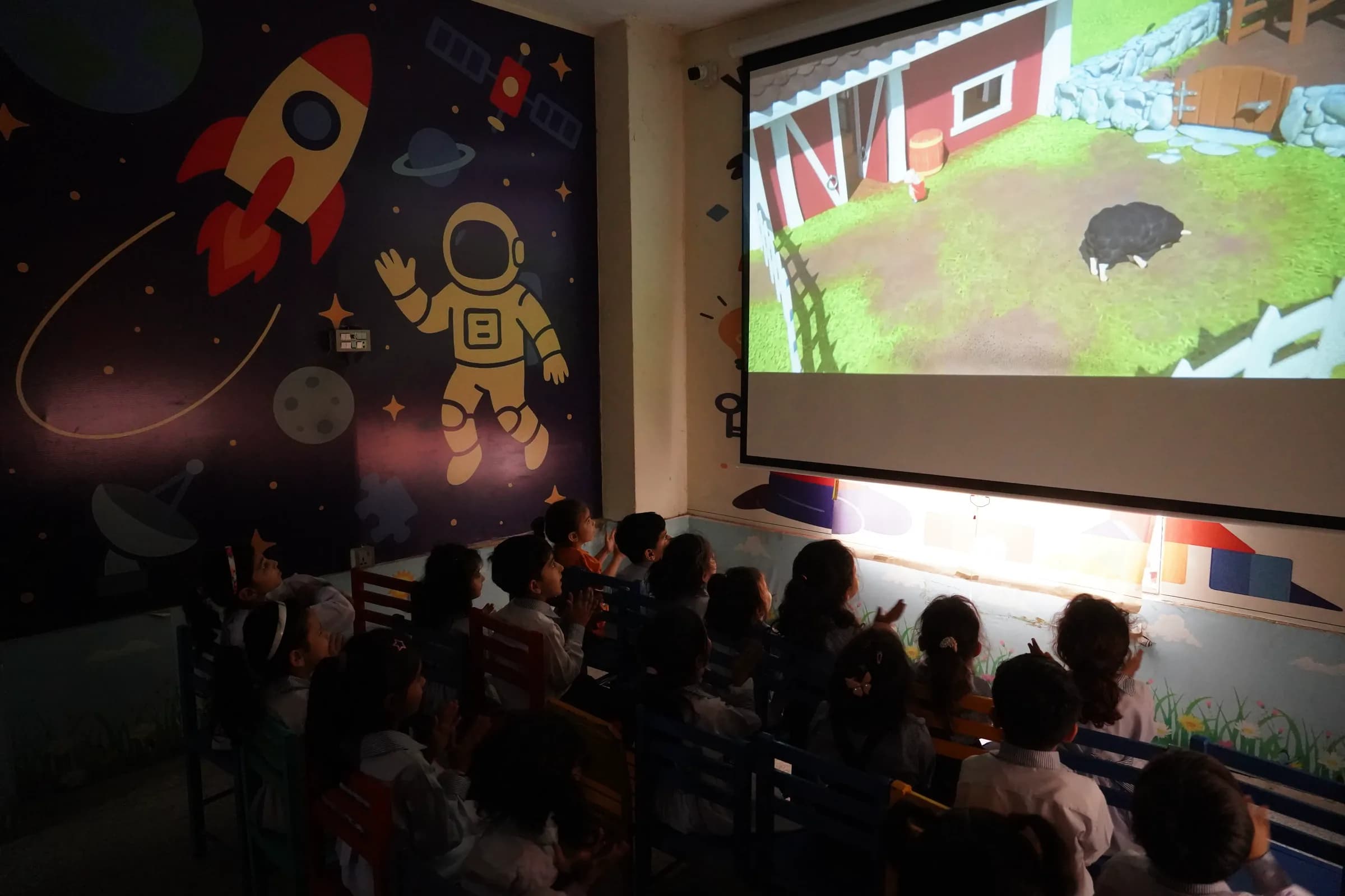 Farooqi Grammar School students during a lesson
